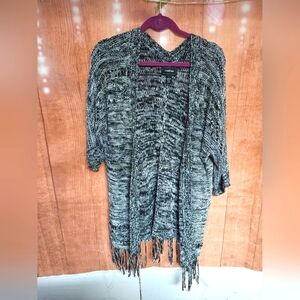 CONFESS SIZE LARGE CARDIGAN FRINGE HEM